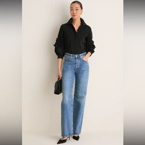 Tuckernuck Pomander Place Alessia Top Black Puff Sleeve Blouse XXL